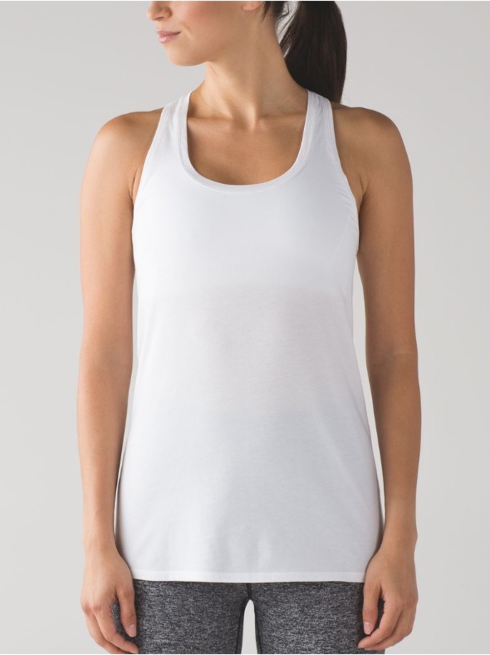 lululemon athletica Yogi White Racerback Tank Top